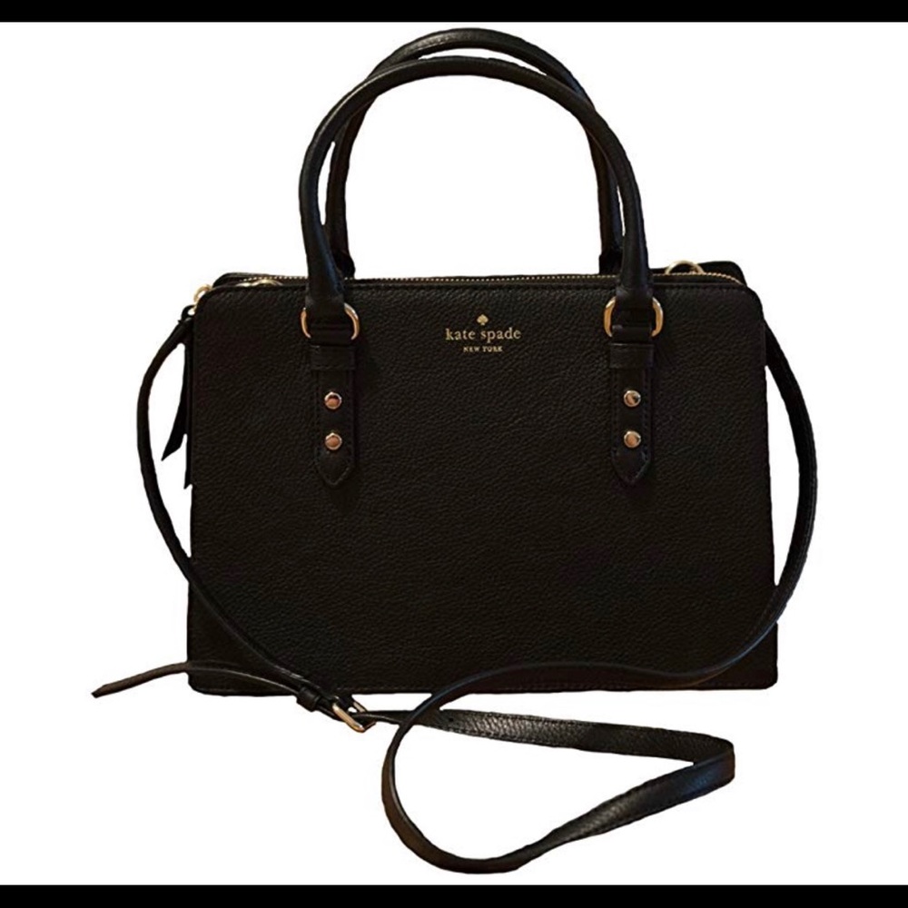 Kate Spade black leather shoulder bag